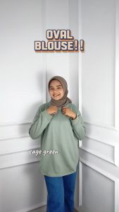 Blouse Wanita Terbaru 2023 OVAL BLOUSE COMBED Blouse Polos Wanita Baju Atasan Simple Lengan Panjang