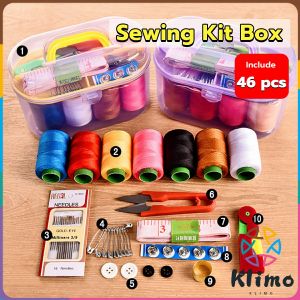 KLIMO Sewing Kit Box Set Household Sewing Tools Portable Sewing Kit 10 in 1 Random Color