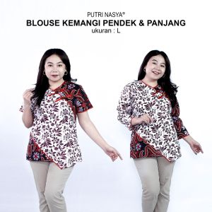 Blouse Batik Big Size Wanita Atasan Batik Lengkap S-M-L-XL-2L-3L-4L-5L-6L-7L Model Blus Jumbo Seragam Batik / Atasan Formal Kantor Kerja Bahan Katun Wanita / Blus Batik Big LD 140 / Atasan Batik Wanita Jumbo / Pakaian Wanita Kekinian