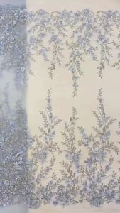 Vải Ren Lưới Pháp Màu Vàng Có Thêu Hạt Và Đính Sequin Cho Váy Cưới Phong Cách Chú Rể Châu Phi Nigeria Thời Trang Nữ