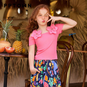 PPTOWN | Girls Tank Top T-Shirt Slim Fit Off Shoulder Sleeveless