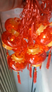 Dây Đèn Lồng Trang Trí Tết 18 Bóng Led Dây 5M 4 x4 cm - Có Đầu Nối Box Điều Khiển