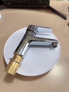 Bộ Vòi Lavabo Rửa Mặt Nóng Lạnh Đồng Thau Xi Bóng cao cấp RINA RN4007 Hàng Nhập Khẩu Nước Mạnh Xi Đẹp