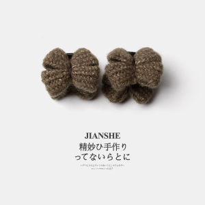 Cute Youth-Looking Wool Bows Barrettes Autumn Winter Red New Year Grip Princess Hairstyle Bangs Side Clips Hairpin