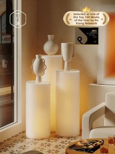 SHIBAZHI | LED Light Display Shelf Cylinder Display Cabinet for Figurines