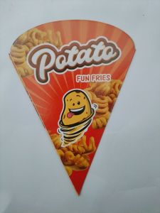 Terbaru 3D box kemasan wadah kentang Curly design menarik potato fun fries