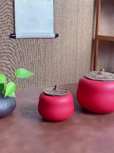 Ceramic Ge Kiln Semi-Handmade Sealed Tea Storage Jar