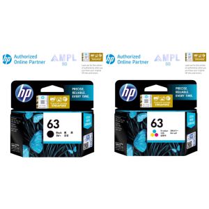 Genuine HP 63 Black+HP 63 Tri-color Value Pack F6U62AA F6U61AA Ink Cartridge for HP DeskJet 1110 1112 2130 2131 2132 3630 3632 HP ENVY 4520 4522 HP OfficeJet 3830 4650 5220 63B 63C 63BK 63COLOR 63TRI-COLOR 63 63 BLACK 63 COLOR  TRI COLOR BLACK