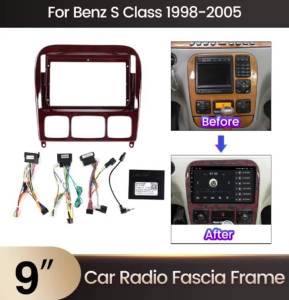 Bộ Chuyển Đổi Mặt Trước Khung Xe Hơi 9 Inch Dành Cho Mercedes Benz S Class W220 S280-S600 AMG 1998-2005 Lắp Đặt Bảng Điều Khiển Cho Đầu Radio Android 2DIN