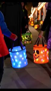 Halloween Candy Buckets Halloween Trick Or Treat Bags Halloween Treat Bags Led Halloween Lights Light Up Candy Baskets