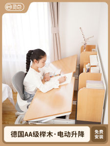 LIDEAL Smart Childrens Study Desk Electric Lifting Solid Wood Home Writing Desk Primary and Secondary School Student Desk