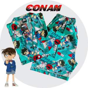 ชุดนอนโคนันผู้ใหญ่ ลิขสิทธิ์แท้ 100% ผ้าคอตตอน แขนสั้น-ขาสั้น แขนสั้น-ขายาว ขนาดฟรีไซส์ อก 42-44 นิ้ว เสื้อยาว 28 นิ้วกางเกงยืด 28-40 cm. เหมาะสำหรับชาย-หญิง น้ำหนัก 55-75 kg.ส่วนสูง 160-175 cm.