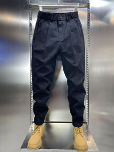 กางเกงขายาวทรงตรงลำลองสำหรับผู้ชาย ทรงหลวม ทรงหลวม กางเกงขายาวสไตล์ฮาราจูกุ ฤดูใบไม้ร่วง/ฤดูหนาว กางเกงขายาวทรงตรงสำหรับใส่ทำงาน