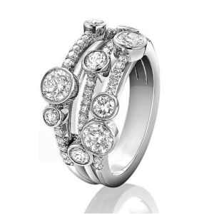 Huitan Vintage Two Tone Ladys Rings Anniversary Party Daily Wearable Luxury Cubic Zirconia Rings 2022 New Trend Women Jewelry