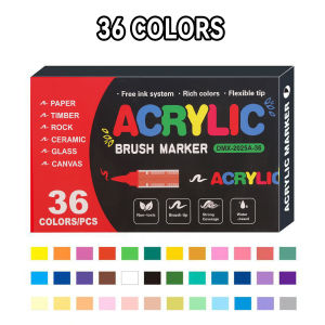 12-60 Colors Direct Liquid Soft Brush Tips Art Acrylic Markers For Painting Drawing Glass Wood Paper DIY Back To School