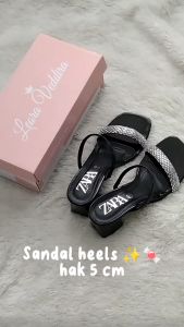 Brand Rasa Lokal - Sandal Hak Tinggi - Hak 5 cm - ZR Heel Pernik Tali - Sendal Dewasa Perempuan