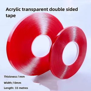 Băng dính keo hai mặt Acrylic độ trong suốt cao nhiệt độ cao không thấm nước chiều rộng 10mm * chiều dài 33 mét * Độ dày 1mm