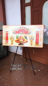 Tranh gia tiên treo tường tranh trang trí bàn thờ khung ảnh phòng thờ Tranh treo tường phòng thờ ngũ quả đức lưu quang câu đối tráng gương TQC47