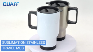 Digiprints PH - QUAFF Sublimation Stainless Steel Travel Mug 450ml Sublimation/ Cars Mug / Printable Silver / White
