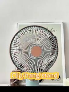 8 Inch Desktop Fixture Fan 220V 20W Electric Rechargeable with Shaking Head Shaking Head Mute Mini Portable Desk Fan
