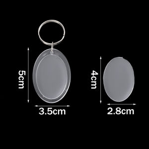 5pcs Acrylic Photo Frame Keychain Holder Photo Picture Insert Blank Keyring with Split Ringfor DIY Craft Jewelry Making