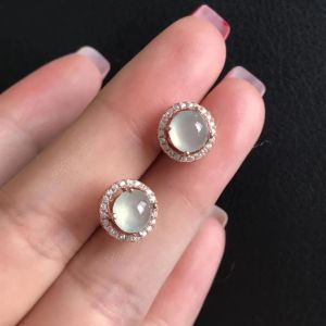 Ice Agate Jade Earrings Sterling Silver