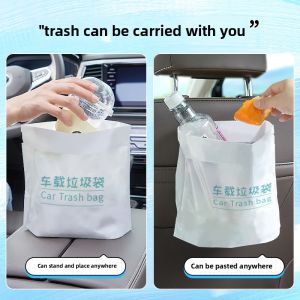 MONLEYTA | Portable Self-Standing Car Trash Bag Disposable Cleaning Bag Odorless Stick-On Vehicle Garbage Can Manlieta X0623135140