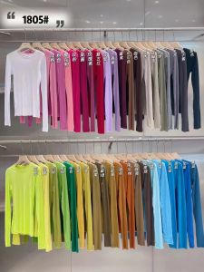 สลิมฟิต แขนยาว ผู้หญิง เสื้อฐาน สีลูกกวาด Microเสื้อยืด ลำลอง ผ้าฝ้าย Crewneck ฤดูใบไม้ร่วง ชุดทํางานแฟชั่น