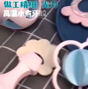 Baby Silicon Teether Molar Rod Newborn Teeth Gum Soothing Bite Toy Educational Molar Bell Rod 6/8/14 PCS