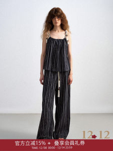 Holiday Feel Striped Wood Decorated Strap Two Wear Top French Style Cotton Blend Womens Vest Strap Outfit Flowersays