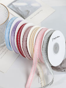Ruy Băng Satin Màu Sắc Có Viền Hoa DIY Chất Liệu Thắt Nút Bướm Cho Bó Hoa Quà Tặng Đóng Gói Ruy Băng Vải Sọc Chấm Bi Thủ Công