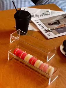 Food Display Stands Tray Set 2 Styles V and U-Shaped Clear Acrylic Cracker Holder - Acrylic Biscuit Holder Tray Cracker