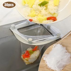 30Pcs Kitchen Sink Triangle Hanging Net with Drain Rack Sink Filter Leftovers Soup Filter Net Kitchen Sink Drain Rack
