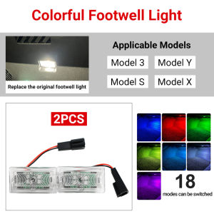For Tesla Model 3 Y S X Multiple Colors LED Car Footwell Ambient Lamp Interior Decorative Atmosphere Light Auto Trim Accessories