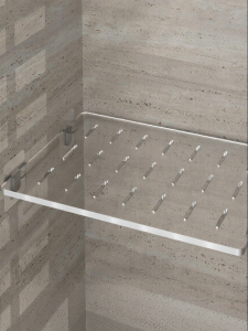 OUKUMAN | Bathroom Water-resistant Storage Shelf Transparent Nail-free Layers