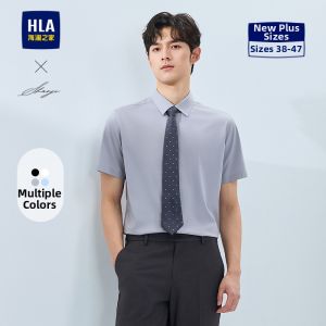 HLA | Business Casual Short Sleeve Commuter Shirt Large Size