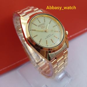 Abbasy watchJam tangan rantai kuning pria dan wanitaJam tangan strap populer kekinian