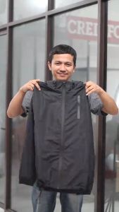 CREDIFOX Jaket gunung bahan taslan JN waterproof sleting tiga - jaket anti air - jaket outdoor
