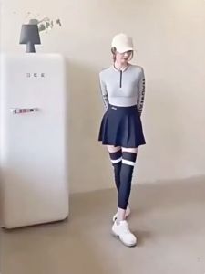 PURE WIND Korean Style Long Sleeve High Waist Sports Swimsuit Set for Women 游泳衣女大码Ready Stock