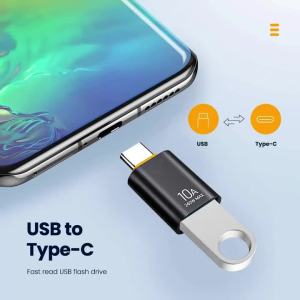 NNBILI 10A Bộ Chuyển Đổi USB3.0 Sang Type C Bộ Chuyển Đổi Từ Nam Sang Nữ Truyền Dữ Liệu Nhanh Cho Máy Tính Xách Tay Xiaomi Samsung - Cáp USB A Sang Type-C