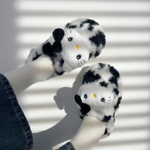 Dép Bông Hellokitty Đế Bằng Phong Cách Ngọt Ngào Ấm Áp Mùa Đông Cho Nữ Dép Bông Nhung Lông Cừu Dễ Thương Để Mặc Ở Nhà