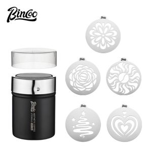 BINCOO Stainless Steel Cappucino Decorating Tool Latte Art Template Coffee Drizzle Tool Pattern Maker DIY Espresso Mold Design