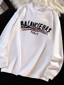 Extra Large Size Long Sleeve Pure Cotton Mens T-shirt Casual round Neck Spring Autumn Trendy Versatile Comfortable Breathable