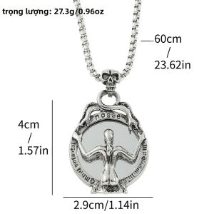 Bandai | Thời Trang Vintage Punk Magic Mirror Đầu Lâu Mặt Dây Chuyền Vòng Cổ Gothic Sáng Tạo Phụ Kiện Dành Cho Nam Và Nữ Cosplay Cosplay Phụ Kiện