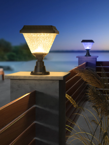 LED Solar Outdoor Column Waterproof Column Lamp IP67 3 Color RGB With Remote Control Door Lamp Courtyard Lamp Garden Lamp Garden Lamp