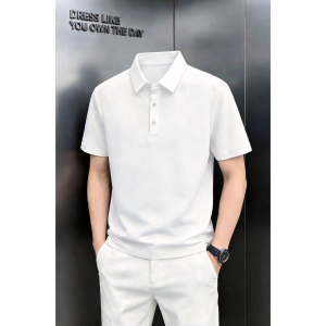 ZHUOCAN | Áo Thun Nam Cổ Polo Đen Mát Mẻ và Chín chắn cho Mùa Hè