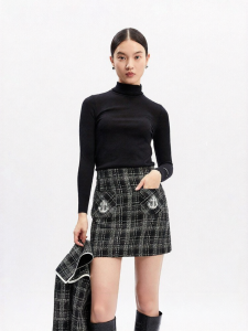Vero Moda | Nautical Style Plaid High-Waisted Short Skirt
