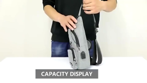 SKM Mens CrossBody Bag Sports And Leisure USB Charging Messenger Chest Bag Beg Lelaki / Beg Galas SK512