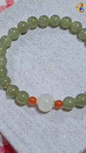 Collection Grade Icy Green Nephrite Jade Bracelet