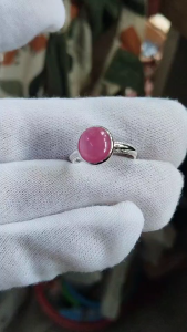 T27แหวนเงินแท้พลอยทับทิมแท้พร้อมส่ง